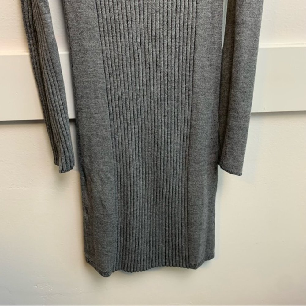 Express Gray Ribbed Cold Shoulder Long Sleeve Dre… - image 8